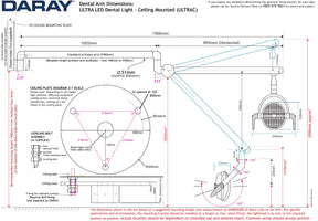 Daray Ultra ceilingmountdrawing