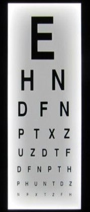 Eye Test Chart Wall light box mounted medical opticians Display