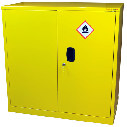 Pharmacy Medical - HAZARDOUS SUBSTANCE CABINET | DOUBLE  DOOR, TWO SHELVES | YELLOW