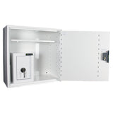 HECCMC200A MEDICINE / DRUGS CABINET 600 X 600 X 300mm | SINGLE DOOR, 2 FULL DEPTH SHELVES | R/H HINGE - with internal: CONTROLLED DRUGS CABINET S, M or L | 1 SHELF (Removable) | R/H HINGE - internal view 