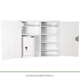 Pharmacy Medical - HECCMC404A MEDICINE / DRUGS CABINET 900 X 1000 X 300mm | DOUBLE DOOR, 6 FULL DEPTH SHELVES | R/H HINGE - with internal: CONTROLLED DRUGS CABINET S, M or L | 1 SHELF (Removable) | R/H HINGE