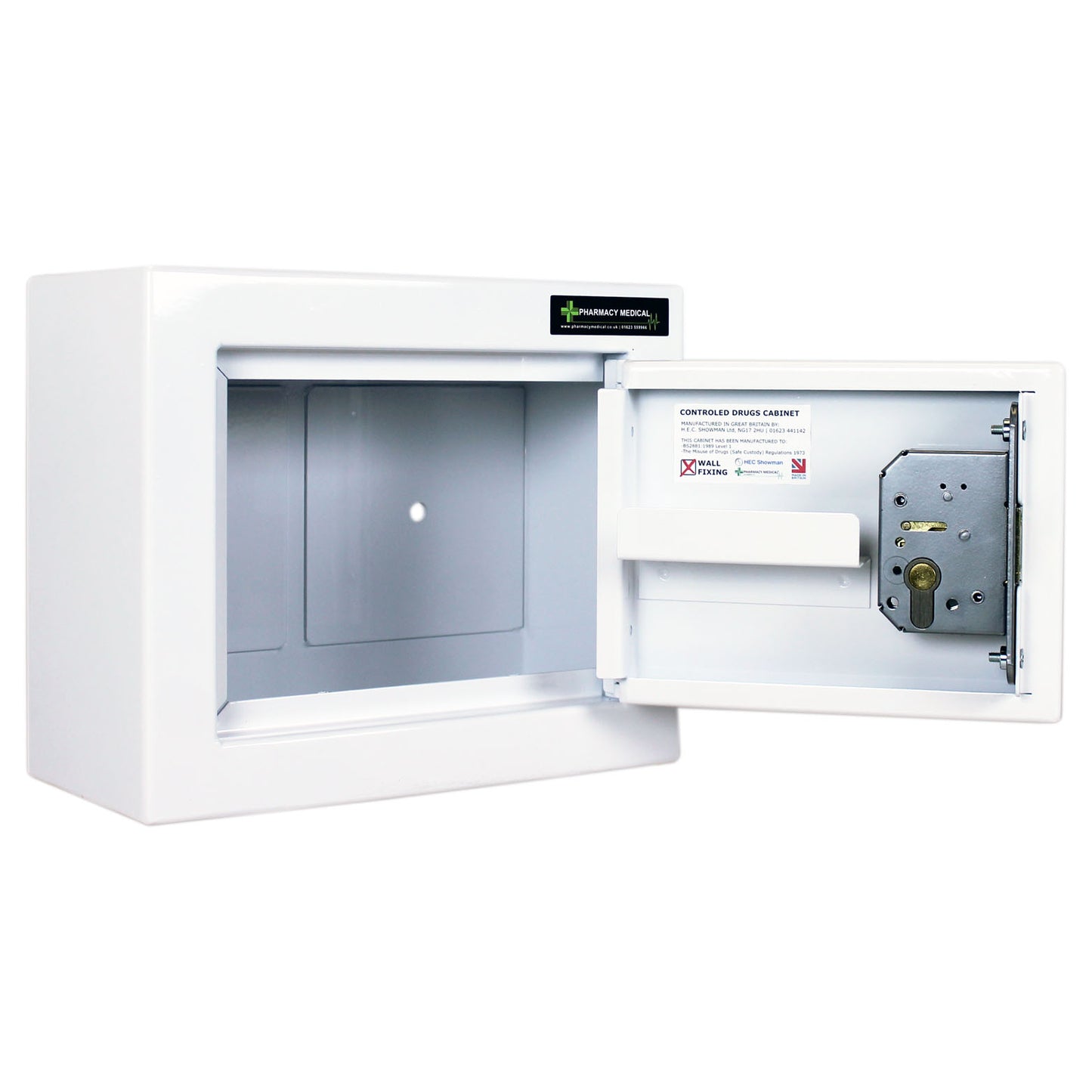 Pharmacy Medical - HECDC100 CONTROLLED DRUGS CABINET | 1 DOOR SHELF (Fixed) | R or L HINGE
