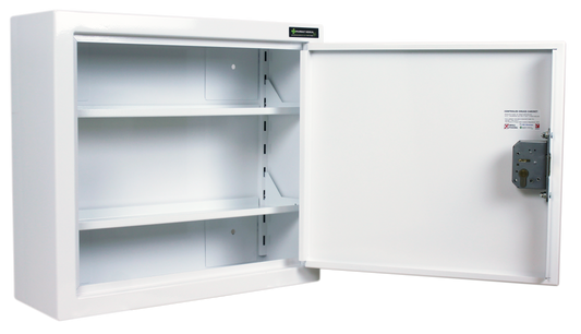Pharmacy Medical - HECDC101S CONTROLLED DRUGS CABINET 480 X 560 X 160mm | 2 SHELVES (Adjustable) | R or L HINGE