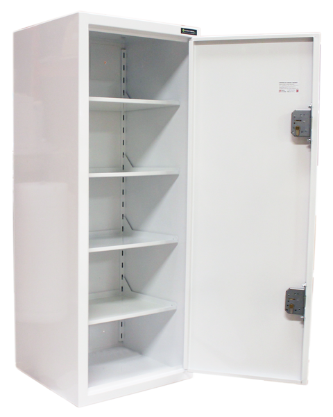 Pharmacy Medical - HECDC1050 CONTROLLED DRUGS CABINET 1250 X 500 X 450mm | 4 SHELVES (Adjustable) |  R or L HINGE, optional warning light