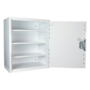 Pharmacy Medical - HECMC250 MEDICINE / DRUGS CABINET 600 X 500 X 300mm | 2 FULL DEPTH SHELVES | R or L HINGE, optional warning light