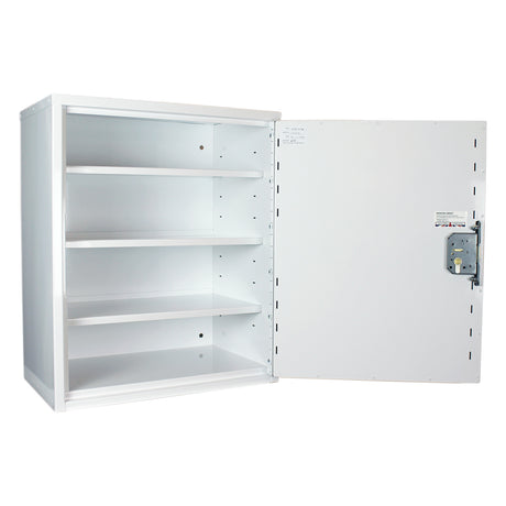 Pharmacy Medical - HECMC250 MEDICINE / DRUGS CABINET 600 X 500 X 300mm | 2 FULL DEPTH SHELVES | R or L HINGE, optional warning light