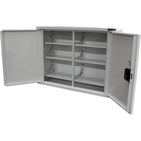 HECMC401 MEDICINE / DRUGS CABINET 600 X 800 X 300mm | 6 FULL DEPTH SHELVES | DOUBLE DOOR | Optional warning light