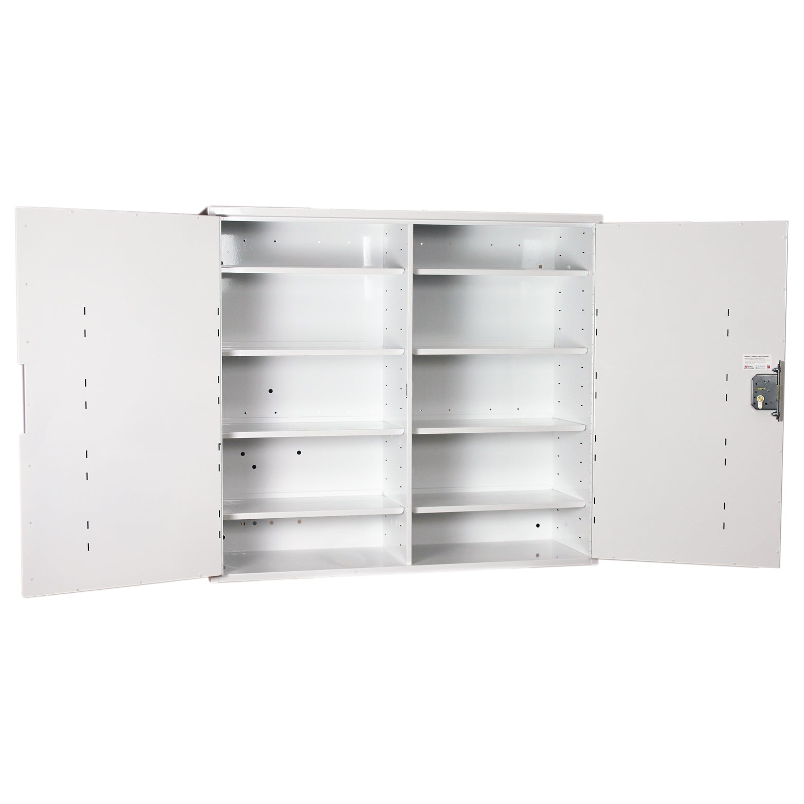 HECMC404 MEDICINE / DRUGS CABINET 900 X 1000 X 300mm | 8 FULL DEPTH SHELVES | DOUBLE DOOR | Optional warning light