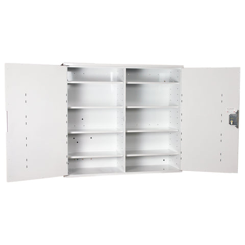 HECMC404 MEDICINE / DRUGS CABINET 900 X 1000 X 300mm | 8 FULL DEPTH SHELVES | DOUBLE DOOR | Optional warning light