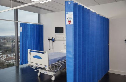 Hygenica - Anti Microbial Treated Fantex® IPC Disposable Cubicle Curtain - large (7500mm x 2000mm) , multiple hook options