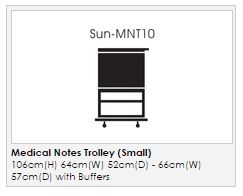 Sunflower - Medical Notes Trolley (Medium) - Enclosed sides with hinged locking top