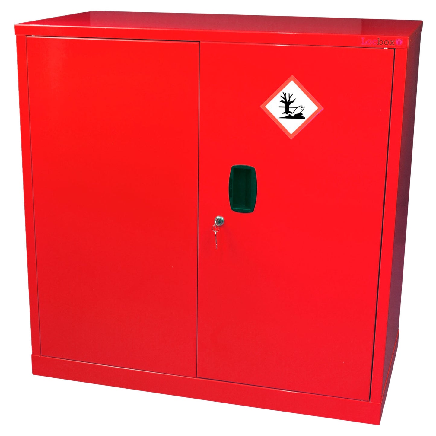 Pharmacy Medical - PA1294D PESTICIDE CABINET | DOUBLE  DOOR, TWO SHELVES | 1200mm (H) x 900mm (W) x 460mm (D) | RED - VENTED