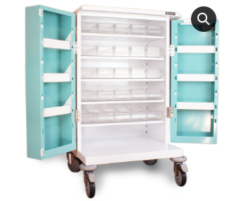 25 Tray PM650KL Original Packaging Trolley MDS Drugs Trolley with push button key code lock