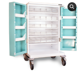 24 Tray PM650KL Original Packaging Trolley MDS Drugs Trolley with push button key code lock