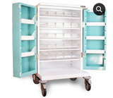 24 Tray PM650KL Original Packaging Trolley MDS Drugs Trolley with push button key code lock