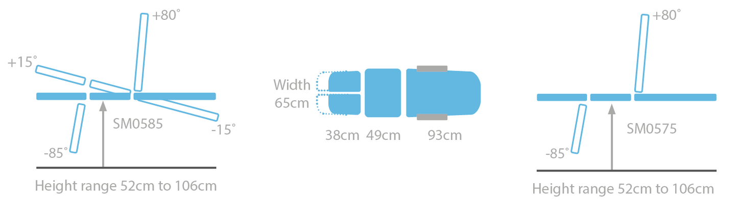 Seers - Medicare Podiatry Electric Couch - Dual Footrest (240Kg SWL) (RWD)