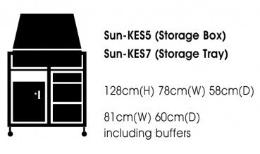 Sunflower - Kinect EPMA Station - Medium Ward Drug Trolley with Storage Box or Tray