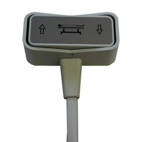 A single hand control switch for a couch, with an up-down arrow and a power symbol on the front panel.