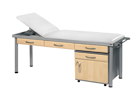 Sunflower - Practitioner Deluxe Examination Couch in Maple Cabinet Finish, various vinyl colours