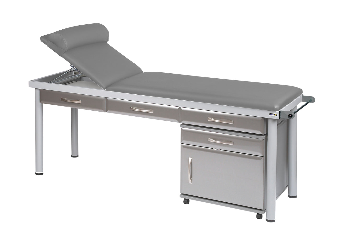 Sunflower - Practitioner Deluxe Examination Couch in Titanium Cabinet Finish, various vinyl colours