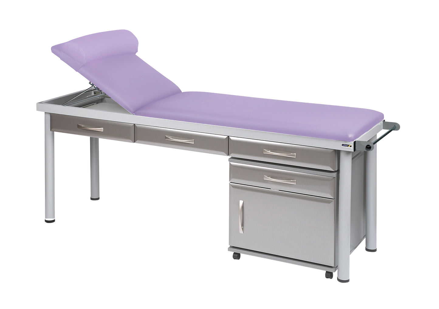 Sunflower - Practitioner Deluxe Examination Couch in Titanium Cabinet Finish, various vinyl colours