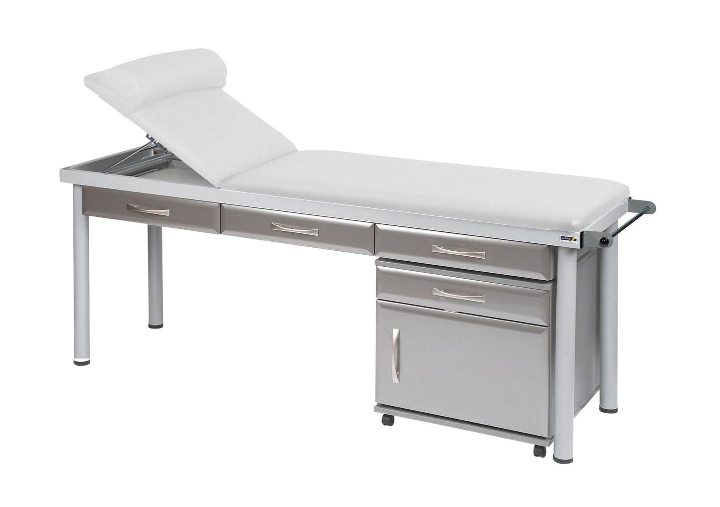 Sunflower - Practitioner Deluxe Examination Couch in Titanium Cabinet Finish, various vinyl colours