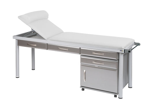 Sunflower - Practitioner Deluxe Examination Couch in Titanium Cabinet Finish, various vinyl colours