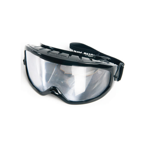 A pair of Drunk Buster Goggles with a black strap and clear lenses.
