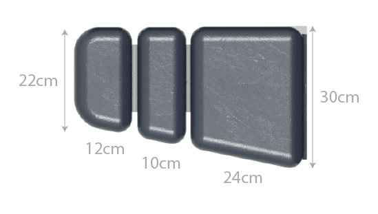 Seers - CLINNOVA Versa 1 Electric couch, 3 section, gas assisted back and foot rest, premium base with wheel and foot switch options (265Kg SWL)