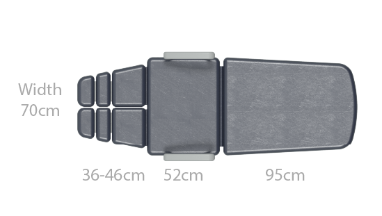 Seers - CLINNOVA Versa 1 Electric couch, 3 section, gas assisted back and foot rest, premium base with wheel and foot switch options (265Kg SWL)