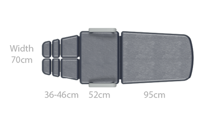 Seers - CLINNOVA Versa 1 Electric couch, 3 section, gas assisted back and foot rest, premium base with wheel and foot switch options (265Kg SWL)