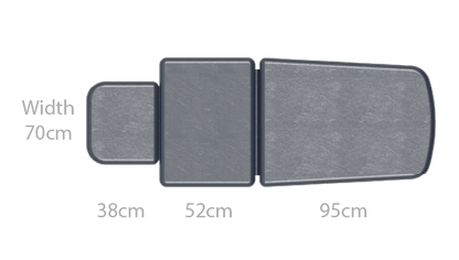 Seers - CLINNOVA Ultra 1 Electric couch, 3 section, gas assisted back and foot rest, classic base with wheel and foot switch options (265Kg SWL)