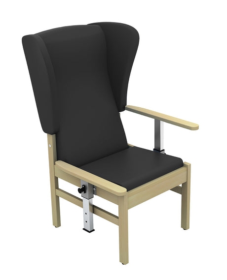 Sunflower - Atlas Patient High Back Arm Chair with Wings and Drop Arms - black 