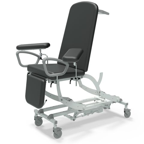 Seers - CLINNOVA Phlebotomy 2 Electric couch, electric back rest and gas assisted foot rest, classic base with wheel and switch options (265Kg SWL)