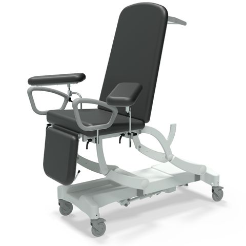 Seers - CLINNOVA Phlebotomy 2 Electric couch, electric back rest and gas assisted foot rest, premium base with wheel and switch options (265Kg SWL)