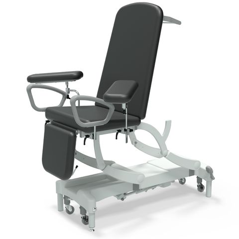Seers - CLINNOVA Phlebotomy 2 Electric couch, electric back rest and gas assisted foot rest, premium base with wheel and switch options (265Kg SWL)