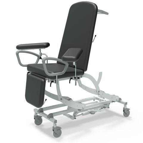 Seers - CLINNOVA Phlebotomy 1 Electric couch, gas assisted back and foot rest, classic base with wheel and foot switch options (265Kg SWL)