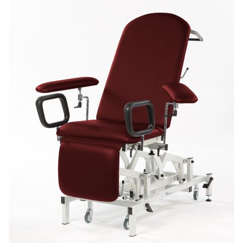Seers - Medicare Phlebotomy Electric Couch (240Kg SWL) with manual backrest (RWD) - dark red