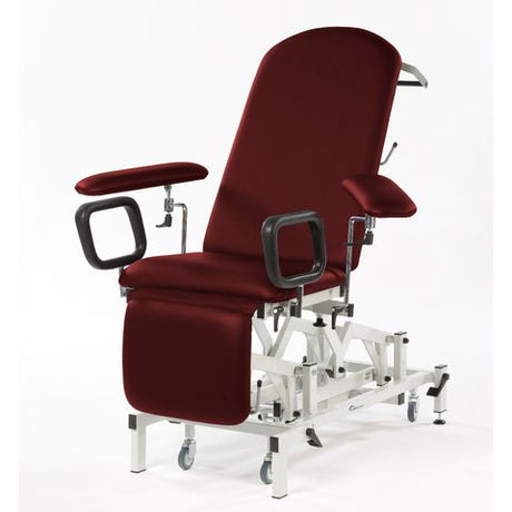 Seers - Medicare Phlebotomy Electric Couch (240Kg SWL) with manual backrest (RWD) - dark red