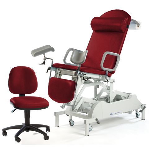 Seers - Medicare Deluxe Gynaecology Couch Deluxe model Removable extension, base cover, matching chair - PRH and HC (RWD)