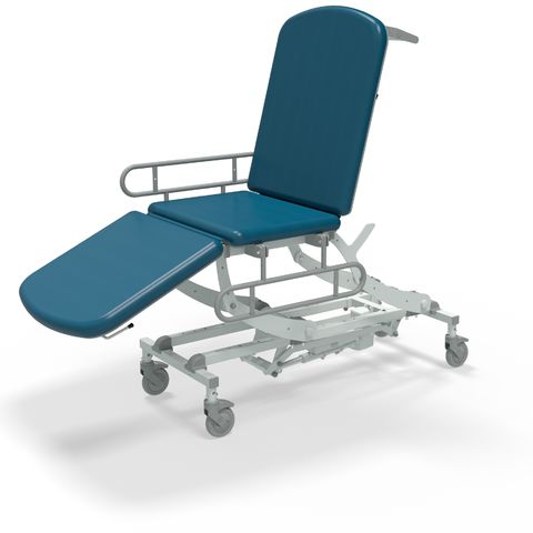 Seers - CLINNOVA Mobile 3 Section electric couch with classic base and gas assisted back and foot rest and switch and wheel options (265Kg SWL)