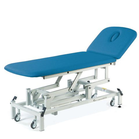 Seers - Therapy 2 Section Electric Couch, with basic head section and various switch options - bright blue
