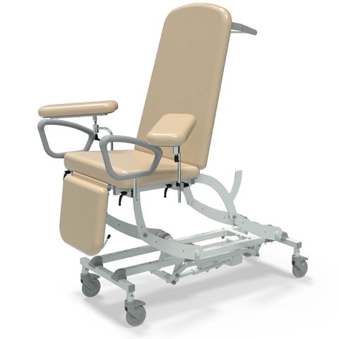 Seers - CLINNOVA Phlebotomy 2 Electric couch, electric back rest and gas assisted foot rest, classic base with wheel and switch options (265Kg SWL)