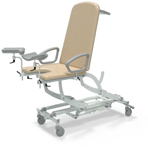 Seers - CLINNOVA Gynae 2 Electric couch, electric back rest and gas assisted foot rest, classic base with wheel and switch options (265Kg SWL)
