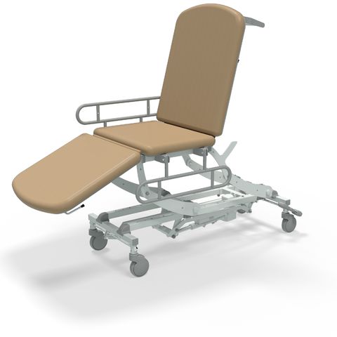 Seers - CLINNOVA Mobile 3 Section electric couch with classic base and gas assisted back and foot rest and switch and wheel options (265Kg SWL)