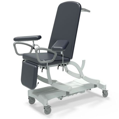 Seers - CLINNOVA Phlebotomy 2 Electric couch, electric back rest and gas assisted foot rest, premium base with wheel and switch options (265Kg SWL)