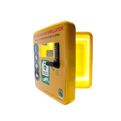 4000PL Defibrillator Cabinet - Permanent Light - Yellow - Locked