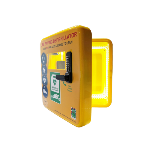 4000PL Defibrillator Cabinet - Permanent Light - Yellow - Locked