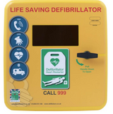 4000 Outdoor Defibrillator Cabinet - Unlocked - Heater and LED Light - Yellow