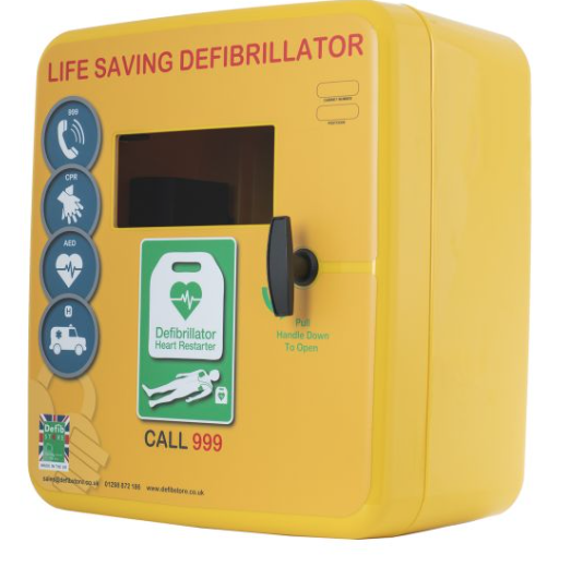 4000 Outdoor Defibrillator Cabinet - Unlocked - Heater and LED Light - Yellow